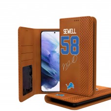 Detroit Lions Penei Sewell Keyscaper Brown Galaxy Folio Case