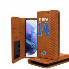 Detroit Lions Amon-Ra St. Brown Keyscaper Brown Galaxy Folio Case