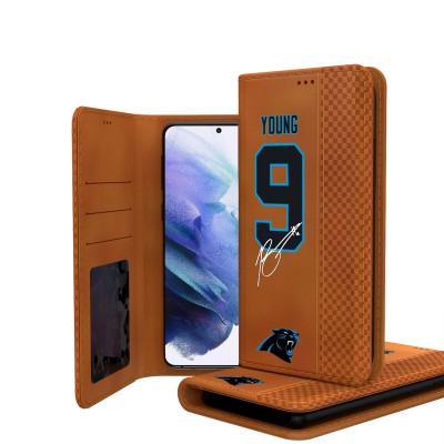 Carolina Panthers Bryce Young Keyscaper Brown Galaxy Folio Case