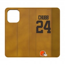 Cleveland Browns Nick Chubb Keyscaper Brown Folio iPhone Case