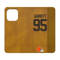 Cleveland Browns Myles Garrett Keyscaper Brown Folio iPhone Case
