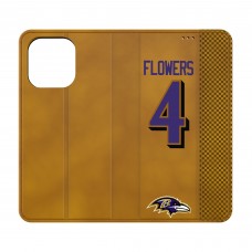 Baltimore Ravens Zay Flowers Keyscaper Brown Folio iPhone Case