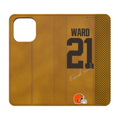 Cleveland Browns Denzel Ward Keyscaper Brown Folio iPhone Case