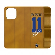 Dallas Cowboys Micah Parsons Keyscaper Brown Folio iPhone Case