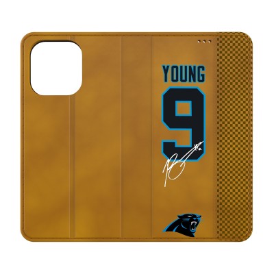 Carolina Panthers Bryce Young Keyscaper Brown Folio iPhone Case