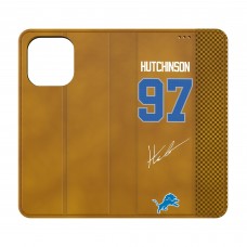Detroit Lions Aidan Hutchinson Keyscaper Brown Folio iPhone Case
