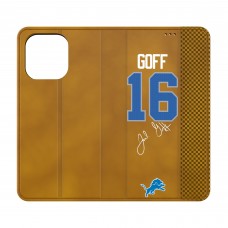 Detroit Lions Jared Goff Keyscaper Brown Folio iPhone Case