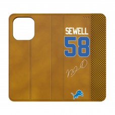 Detroit Lions Penei Sewell Keyscaper Brown Folio iPhone Case
