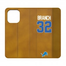 Detroit Lions Brian Branch Keyscaper Brown Folio iPhone Case