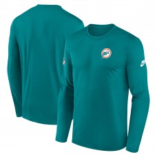 Футболка с длинным рукавом Miami Dolphins Nike Aqua Legend Small Logo Performance