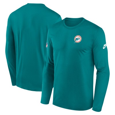 Футболка с длинным рукавом Miami Dolphins Nike Aqua Legend Small Logo Performance
