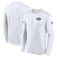 Футболка с длинным рукавом New York Jets Nike White Legend Small Logo Dri-FIT