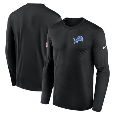 Футболка с длинным рукавом Detroit Lions Nike Black Legend Small Logo Dri-FIT