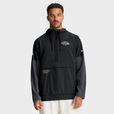 Куртка на короткой молнии Baltimore Ravens Nike Black Sideline Anorak