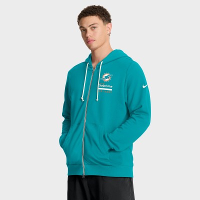 Толстовка на молнии Miami Dolphins Nike Aqua Sideline Standard Issue Utility Player Dri-FIT