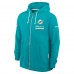 Толстовка на молнии Miami Dolphins Nike Aqua Sideline Standard Issue Utility Player Dri-FIT