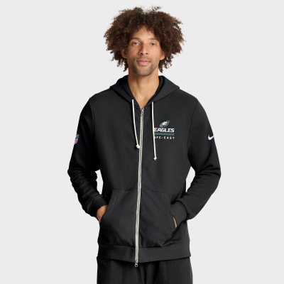 Толстовка на молнии Philadelphia Eagles Nike Black Sideline Standard Issue Utility Player Dri-FIT