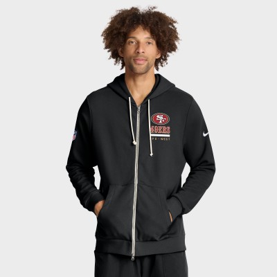 Толстовка на молнии San Francisco 49ers Nike Black Sideline Standard Issue Utility Player Dri-FIT