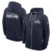 Seattle Seahawks Nike College Navy Sideline Standard Issue Utility Player Dri-FIT Full-Zip Hoodie