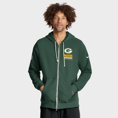 Толстовка на молнии Green Bay Packers Nike Green Sideline Standard Issue Utility Player Dri-FIT