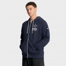 Толстовка на молнии Dallas Cowboys Nike Navy Sideline Standard Issue Utility Player Dri-FIT