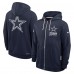 Толстовка на молнии Dallas Cowboys Nike Navy Sideline Standard Issue Utility Player Dri-FIT