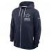 Толстовка на молнии Dallas Cowboys Nike Navy Sideline Standard Issue Utility Player Dri-FIT
