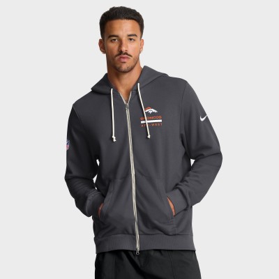 Denver Broncos Nike Anthracite Sideline Standard Issue Utility Player Dri-FIT Full-Zip Hoodie