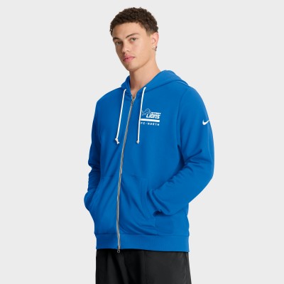 Толстовка на молнии Detroit Lions Nike Blue Sideline Standard Issue Utility Player Dri-FIT