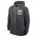 Толстовка на молнии Green Bay Packers Nike Anthracite Sideline Standard Issue Utility Player Dri-FIT