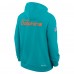 Miami Dolphins Nike Aqua Sideline Standard Issue Initial Home Dri-FIT Hoodie