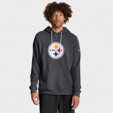 Толстовка Pittsburgh Steelers Nike Anthracite Sideline Standard Issue Initial Home Dri-FIT Толстовка Pittsburgh Steelers Nike Anthracite Sideline Standard Issue Initial Home Dri-FIT