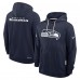 Толстовка Seattle Seahawks Nike College Navy Sideline Standard Issue Initial Home Dri-FIT