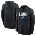 Футболка с длинным рукавом с капюшоном Detroit Lions Nike Black Sideline Pass Accuracy Dri-FIT