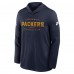 Футболка с длинным рукавом с капюшоном Green Bay Packers Nike Navy The 1923 Classic Pass Accuracy Dri-FIT