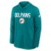 Miami Dolphins Nike Aqua Sideline Alt Pack Dri-FIT Lightweight Hooded Top