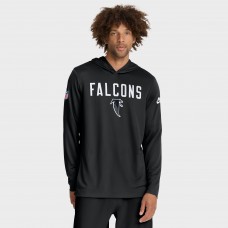 Футболка с длинным рукавом с капюшоном Atlanta Falcons Nike Black Sideline Pass Accuracy Dri-FIT Футболка с длинным рукавом с капюшоном Atlanta Falcons Nike Black Sideline Pass Accuracy Dri-FIT