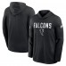 Футболка с длинным рукавом с капюшоном Atlanta Falcons Nike Black Sideline Pass Accuracy Dri-FIT