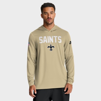 New Orleans Saints Nike Gold Sideline Alt Pack Dri-FIT Lightweight Hooded Top