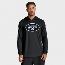 New York Jets Nike Black Sideline Pass Accuracy Dri-FIT Long Sleeve Hoodie T-Shirt New York Jets Nike Black Sideline Pass Accuracy Dri-FIT Long Sleeve Hoodie T-Shirt