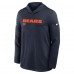Футболка с длинным рукавом с капюшоном Chicago Bears Nike Navy Sideline Pure Fury Performance