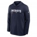 Футболка с длинным рукавом с капюшоном New England Patriots Nike Navy Sideline Pure Fury Performance