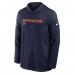 Футболка с длинным рукавом с капюшоном Denver Broncos Nike Navy Sideline Pure Fury Performance