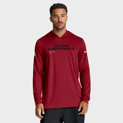 Футболка Arizona Cardinals Nike Cardinal Sideline Pure Fury Performance Long Sleeve Hooded