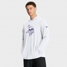 Minnesota Vikings Nike White Sideline Option Read Dri-FIT Long Sleeve Hoodie T-Shirt