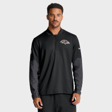 Baltimore Ravens Nike Black Sideline Dri-FIT Half-Zip Pullover Baltimore Ravens Nike Black Sideline Dri-FIT Half-Zip Pullover