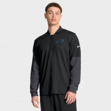 Carolina Panthers Nike Black Sideline Dri-FIT Half-Zip Pullover