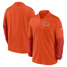 Пуловер Cincinnati Bengals Nike Orange Sideline Dri-FIT Half-Zip Пуловер Cincinnati Bengals Nike Orange Sideline Dri-FIT Half-Zip