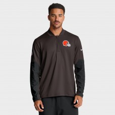 Cleveland Browns Nike Brown Sideline Dri-FIT Half-Zip Pullover