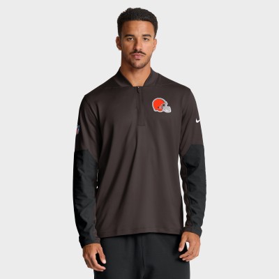 Cleveland Browns Nike Brown Sideline Dri-FIT Half-Zip Pullover